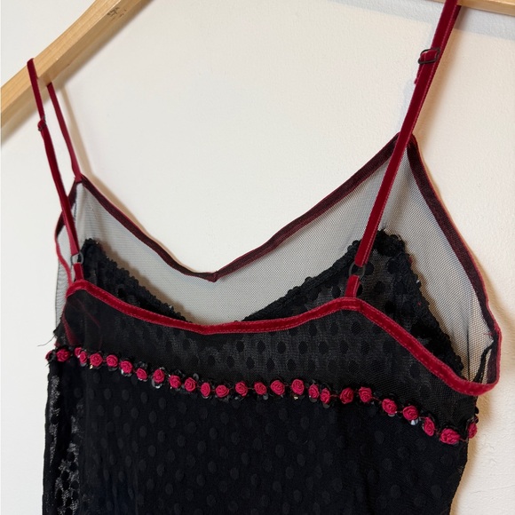 Vintage Betsey Johnson Swiss Dot Mesh Midi Dress - Picture 5 of 5